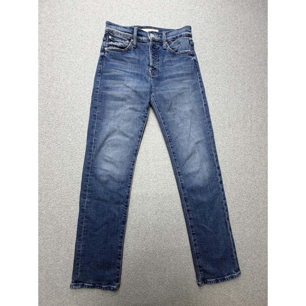 Mother Superior Hiker Skimp Jeans Womens 24‎ Blue High Rise Straight Crop